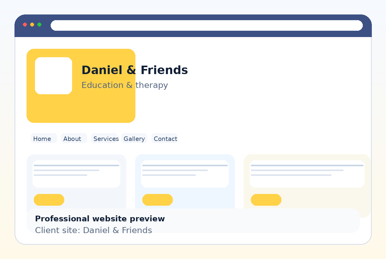Daniel and Friends website preview
