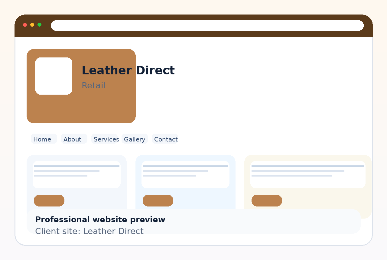 Leather Direct website preview