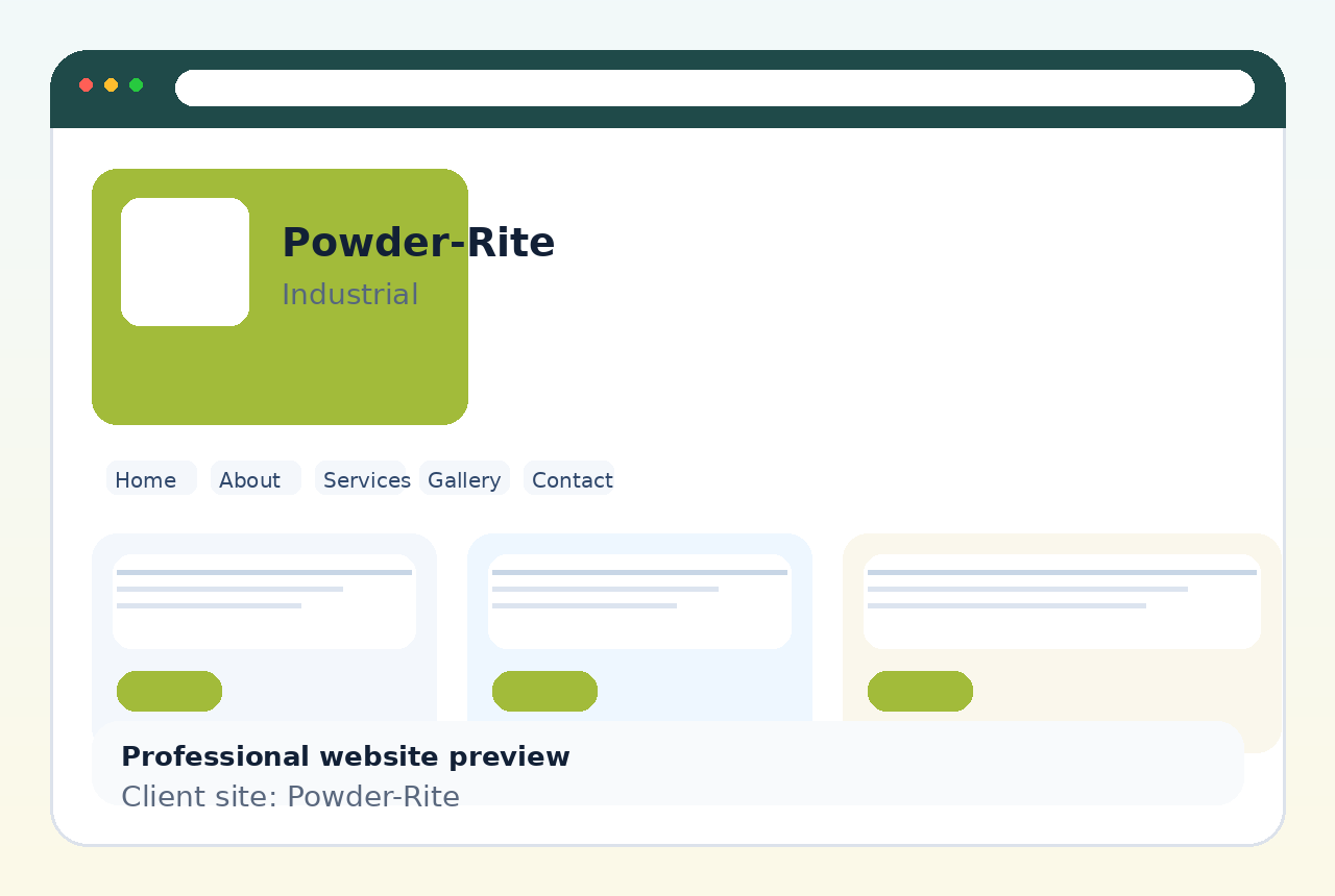 Powder-Rite website preview