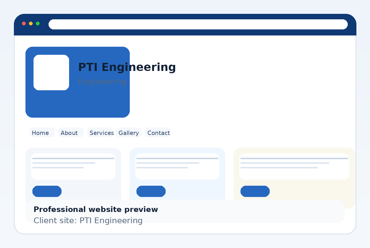 PTI Engineering website preview